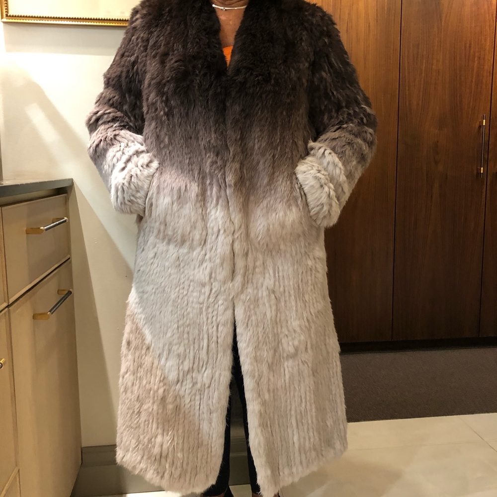 Faux fur coat, size 10